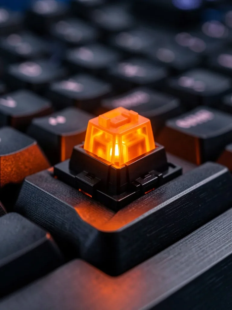 Interruptor mecánico de teclado con retroiluminación térmica naranja