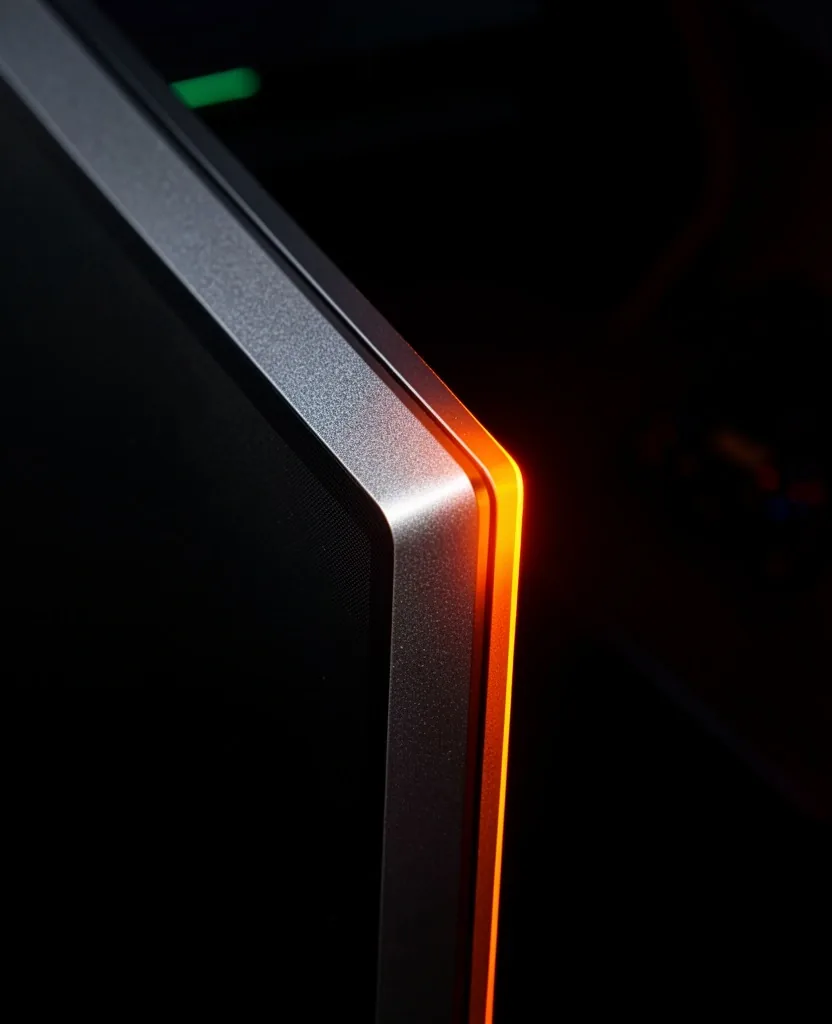 Panel de monitor de alta frecuencia de refresco con iluminación térmica naranja