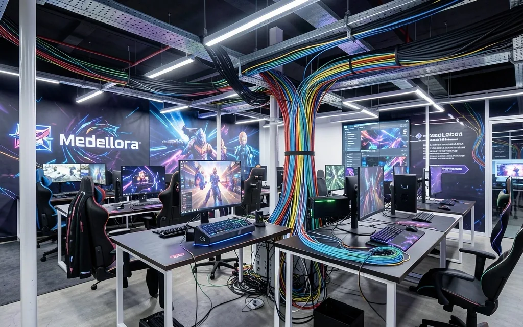 Cable de fibra óptica en infraestructura de red Medellora